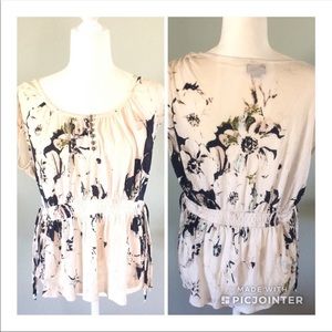 Anthropologie Deletta Rosa Rugosa cream top